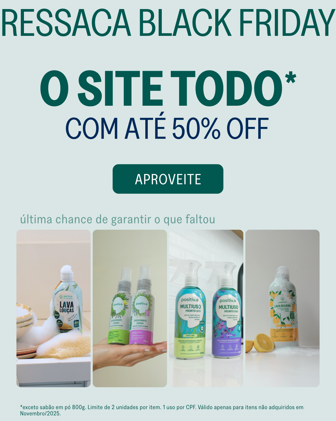 Ressaca black friday: o site todo com até 50% OFF aproveite