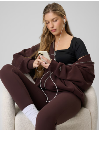 Dámská tepláková mikina oversize s modalem - hnědá