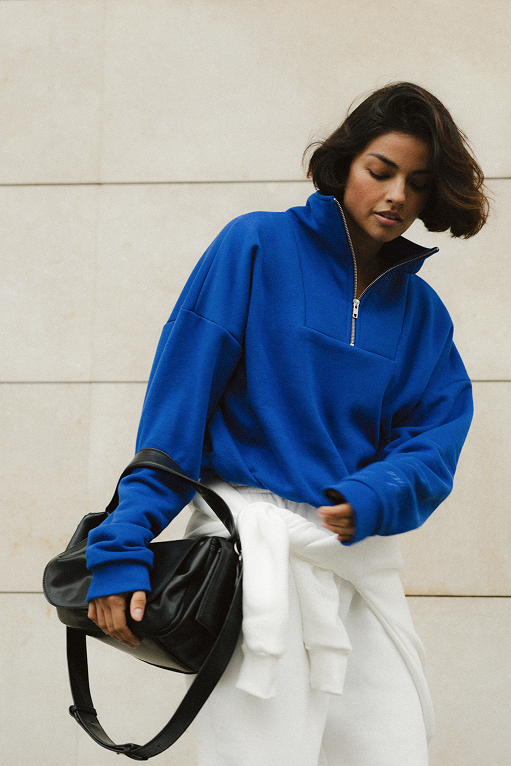 Bluza Half Zip Underline, Cobalt